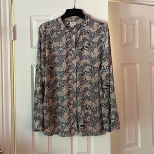 J. Crew zebra & leopard print blouse